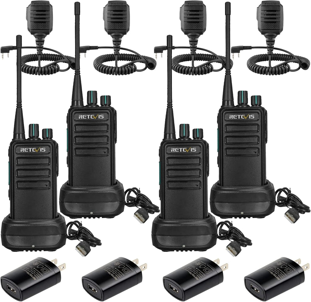 RB29 2 Way Radio Long Range, FRS Two Way Radios with Shoulder Mic | Rugged Walkie Talkies for Worksite Construction