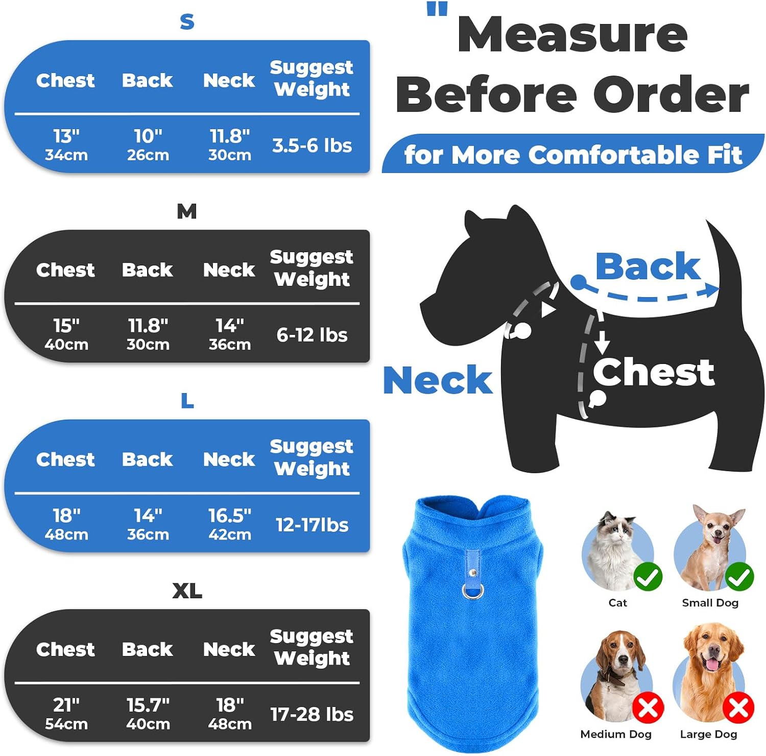 Small Dog Sweater Cat Fleece Vest Soft Dog Jacket with Leash O-Ring Winter Warm Pet Pullover Coat Puppy Clothes for