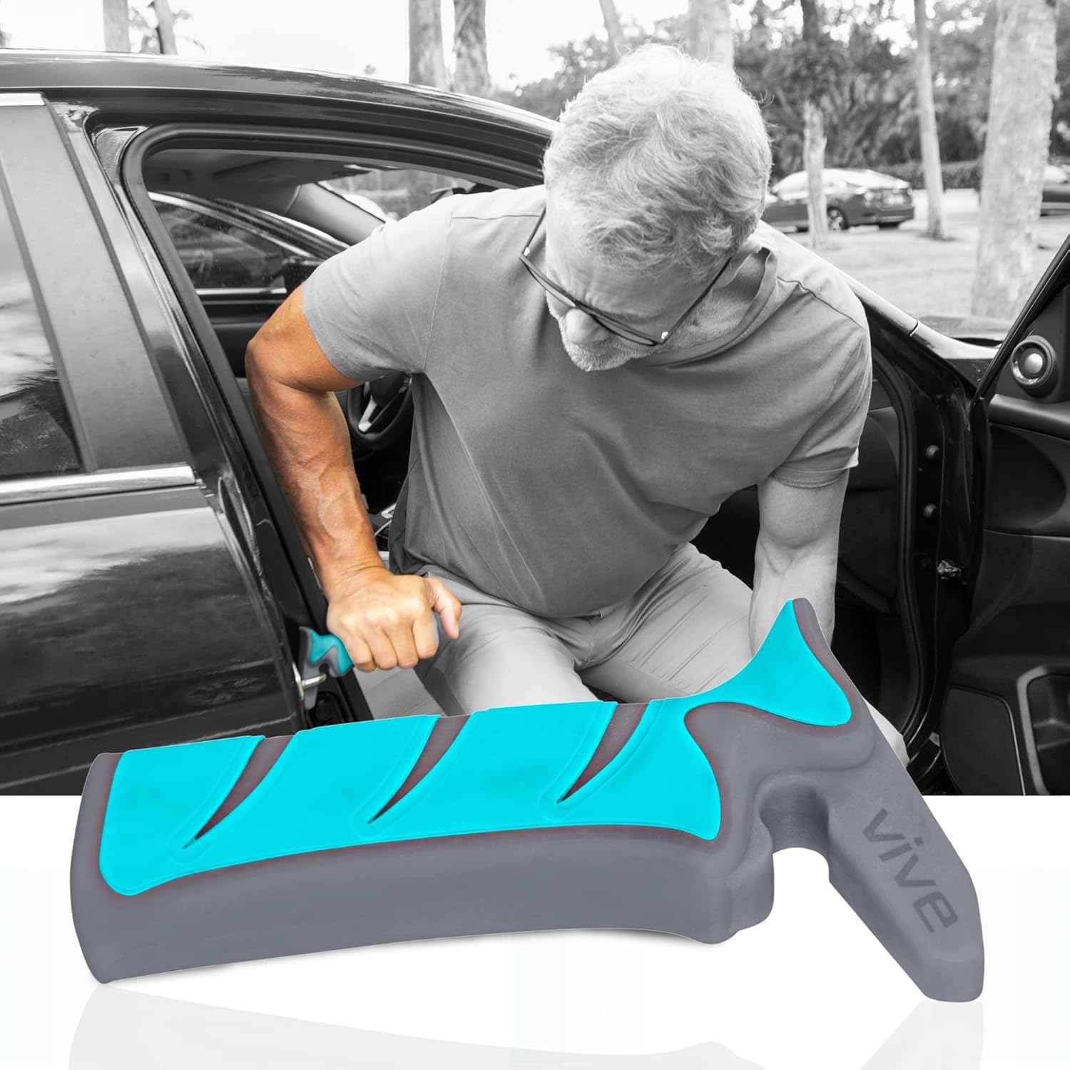 Car Handle Assist for Elderly - Scratch Proof Latch - Auto Grab Bar Cane Support Aid - Standing Mobility Safety Tip