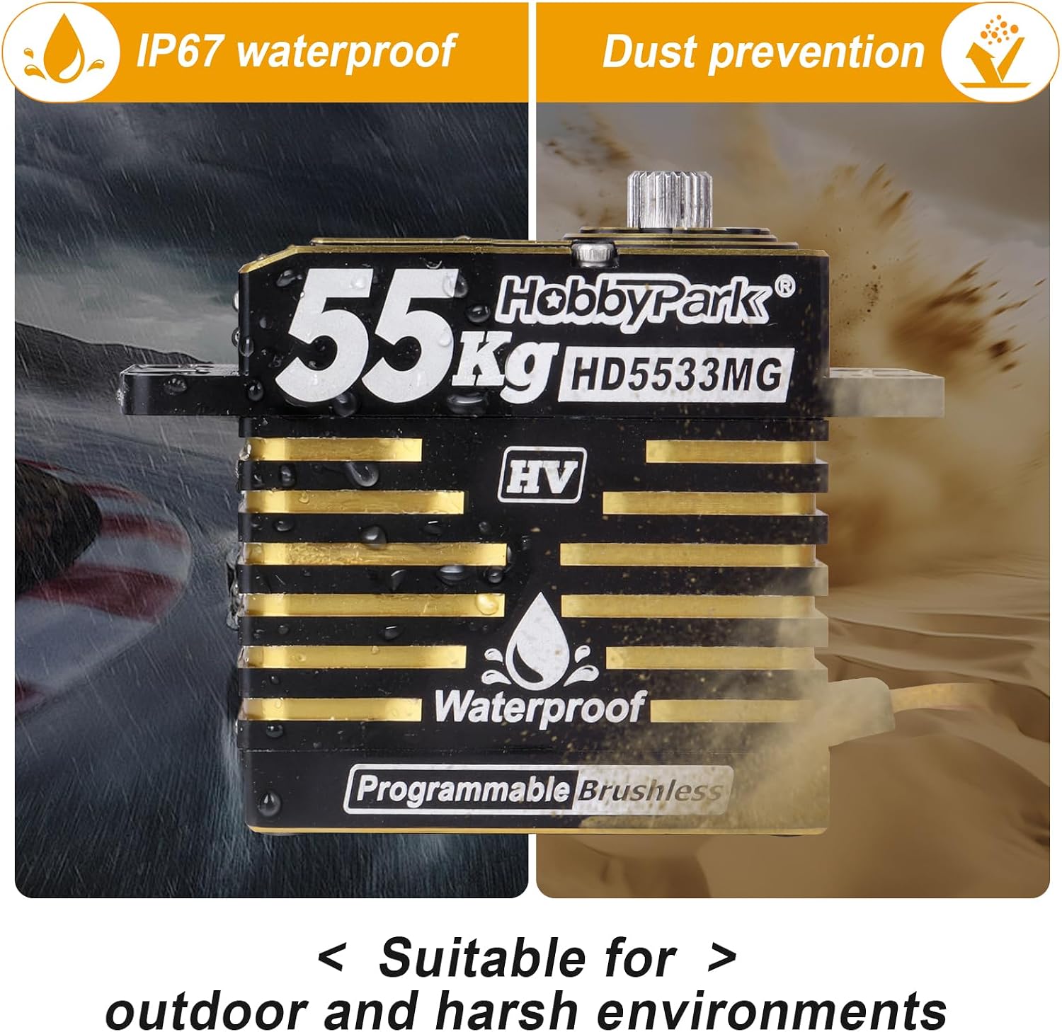 Waterproof RC Servo High Torque Brushless Motor Metal Gear Digital Servo Aluminum Case for 1/8 1/10 RC Crawler SCX10
