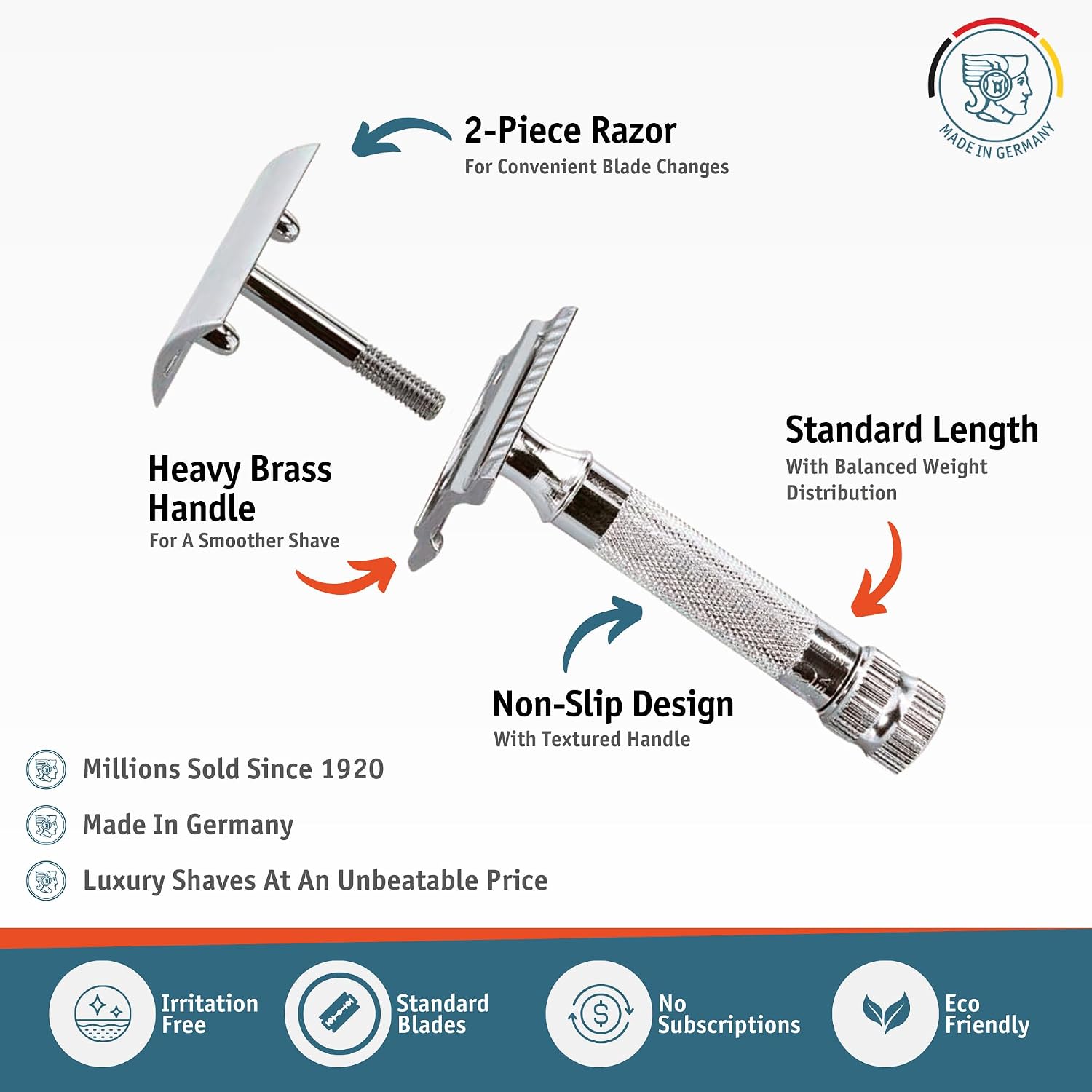 Mk34c Double Edge Razor with Heavy Duty Short Handle