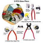 Stained Glass Starter Kit, Complete Stained Glass Making Kit with 100W Soldering Iron, Glass Cutter Tools, Diamond
