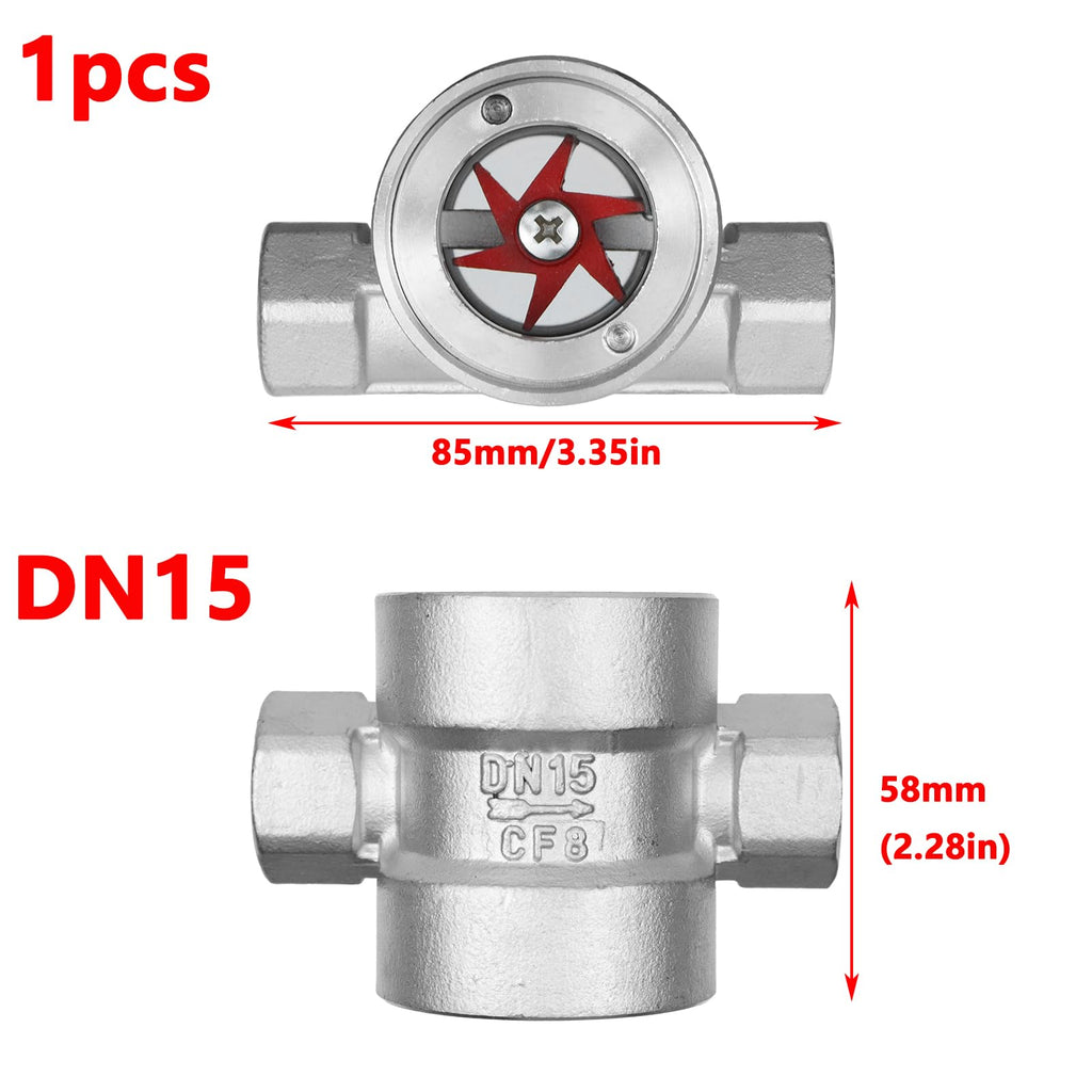 Antrader 1/2"NPT Female 304 Stainless Window Sight Glass Flow Indicator