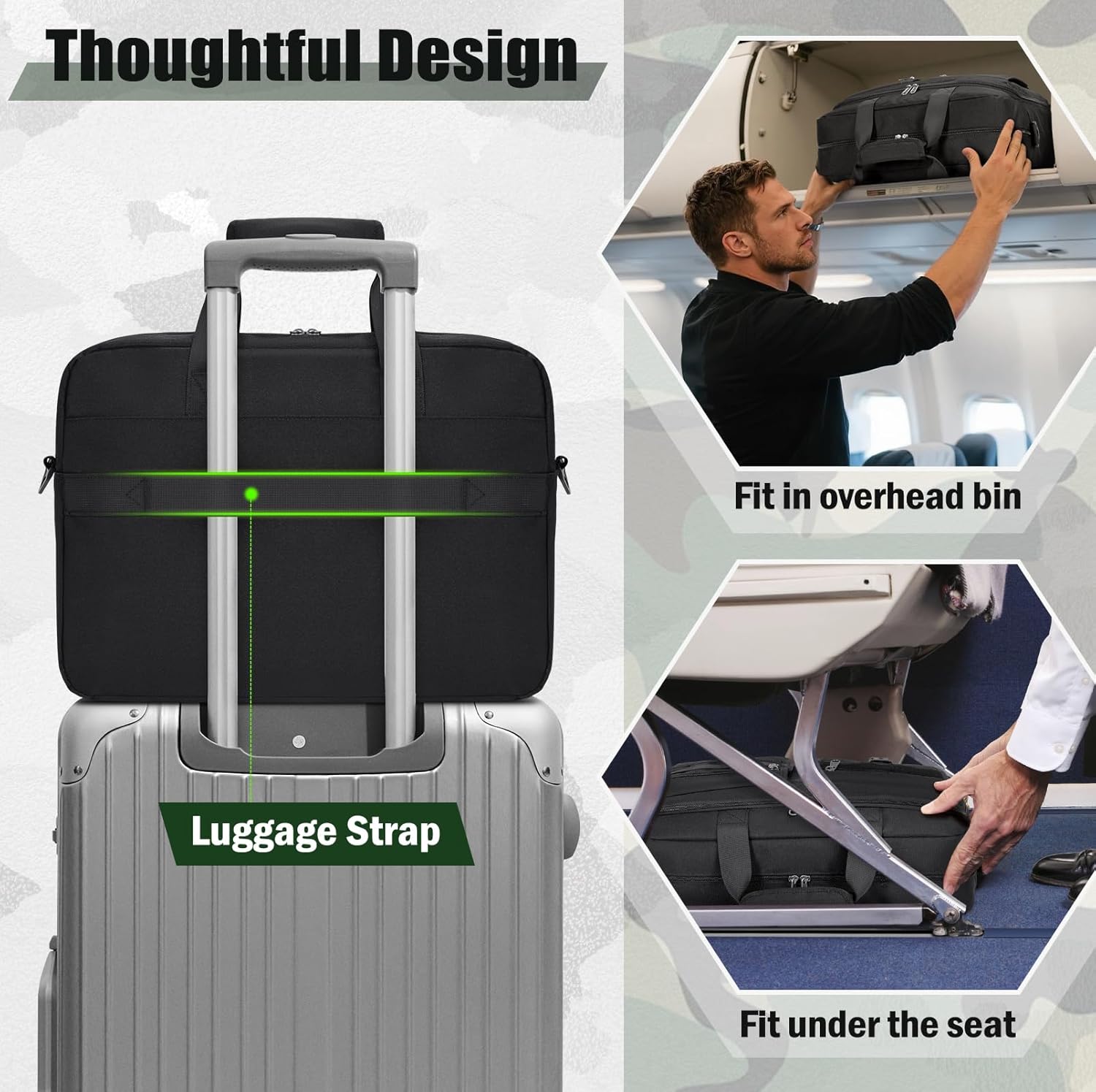 Tactical Laptop Bag for Men 15.6/17.3 Inch Military Laptop Briefcase with MOLLE Large Business Travel Messenger Bag