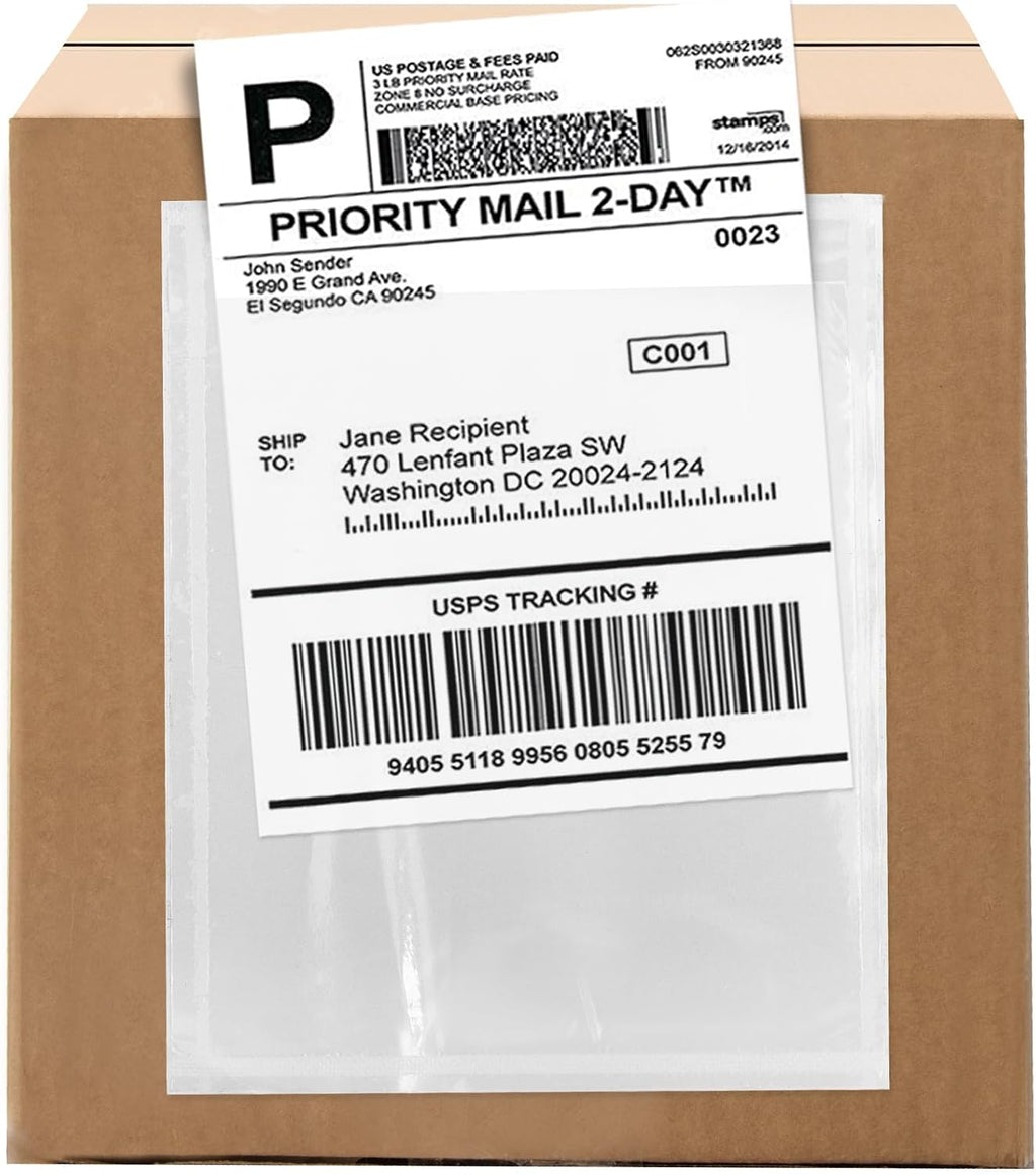 4.5"x6" Packing List Envelopes, 100 Pack, 2 Mil, Self-Adhesive, GPI POLY