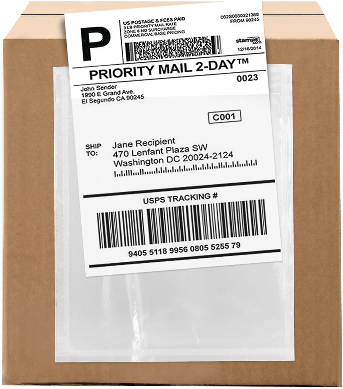 4.5"x6" Packing List Envelopes, 100 Pack, 2 Mil, Self-Adhesive, GPI POLY