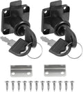 2 Pack Drawer Lock with Keys, Keyed Different Alloy Steel Desktop Lock with 7/8" Length 3/4" Dia Cylinder Cam Cabinet