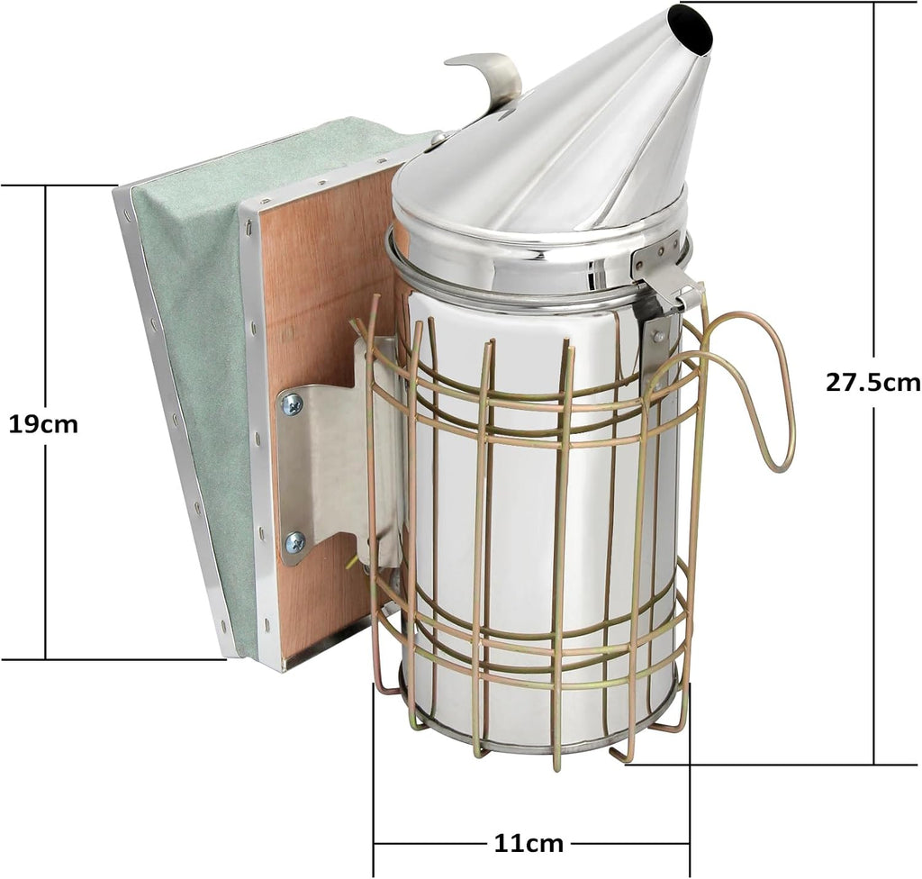 Bee Hive Bee Smoker Stainless Steel with Heat Shield Beekeeping Supplies and Equipment