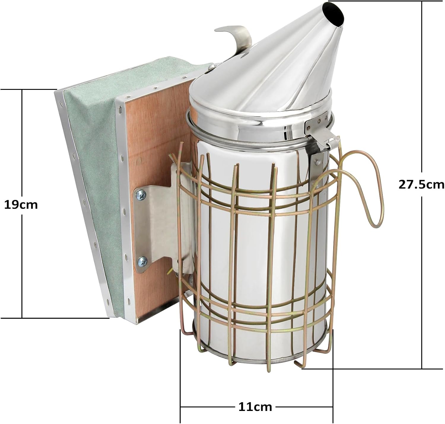 Bee Hive Bee Smoker Stainless Steel with Heat Shield Beekeeping Supplies and Equipment