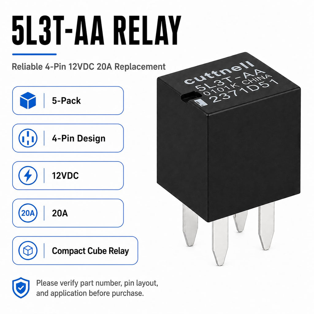 Cuttnell 4-Pack 5L3T-AA Relay 12V 20A 4-Pin