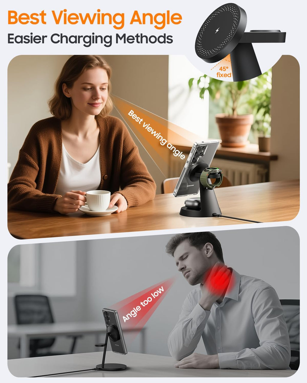 Magnetic Wireless Charger for Samsung, 3 in 1 Charging Station Compatible with MagSafe Samsung Charger for Galaxy S26