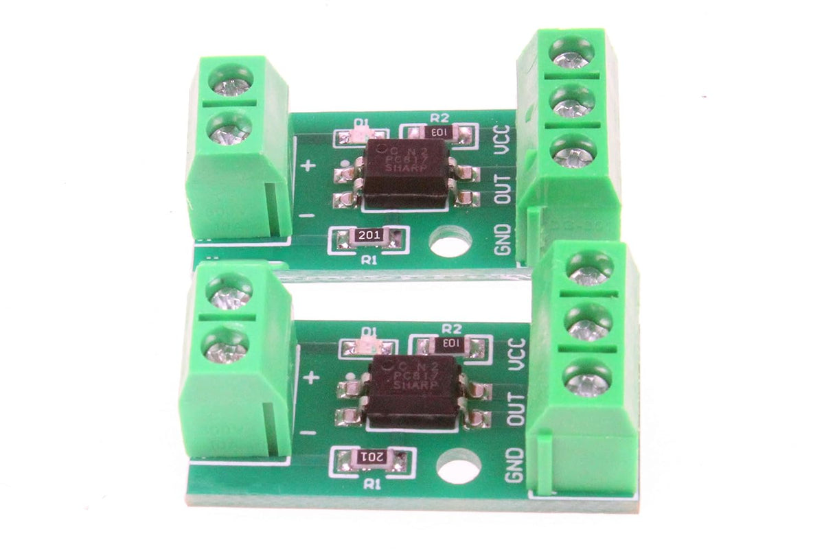 NOYITO 1-Channel PC817 Optocoupler Isolation Module Optoelectronic Isolator Signal Isolation and Anti-Interference 3-5V 12V 24V (Pack of 2) (24V)