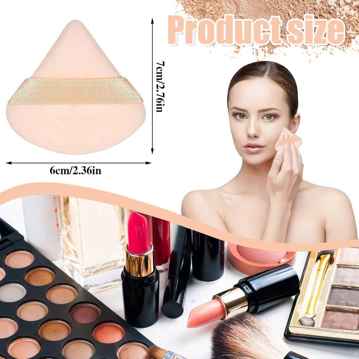 6 Pcs Powder Puffs, Triangle Makeup Sponge Makeup Tool
