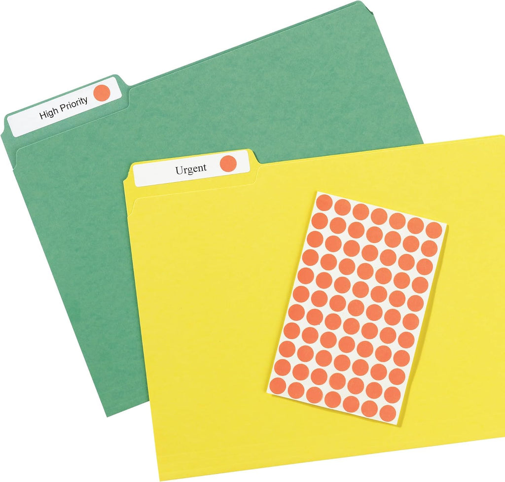 Color-Coding Removable Labels, 1/2 Inch Round Stickers, Neon Coral, Non-Printable, 840 Dot Stickers Total (5051)