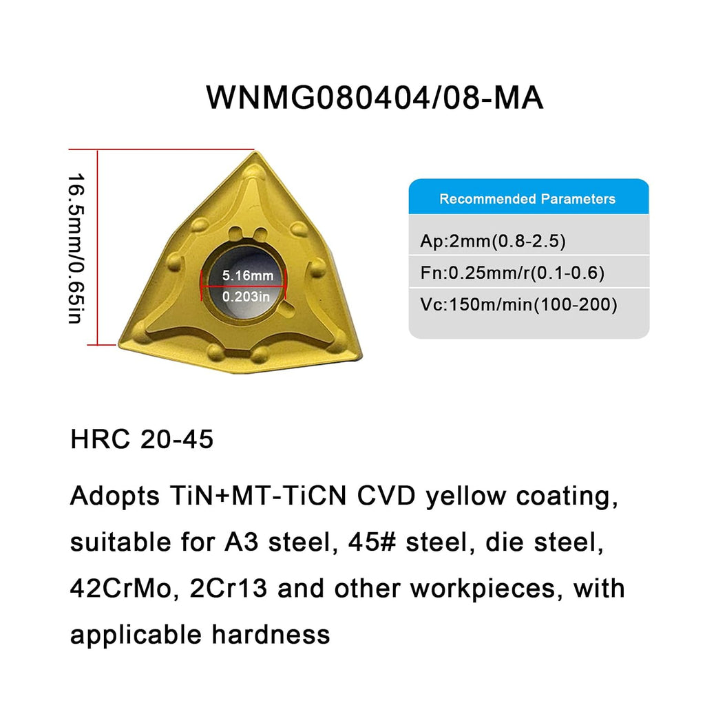 WNMG431/432 External Carbide Turning Inserts Rough Semi Finishing for Steel