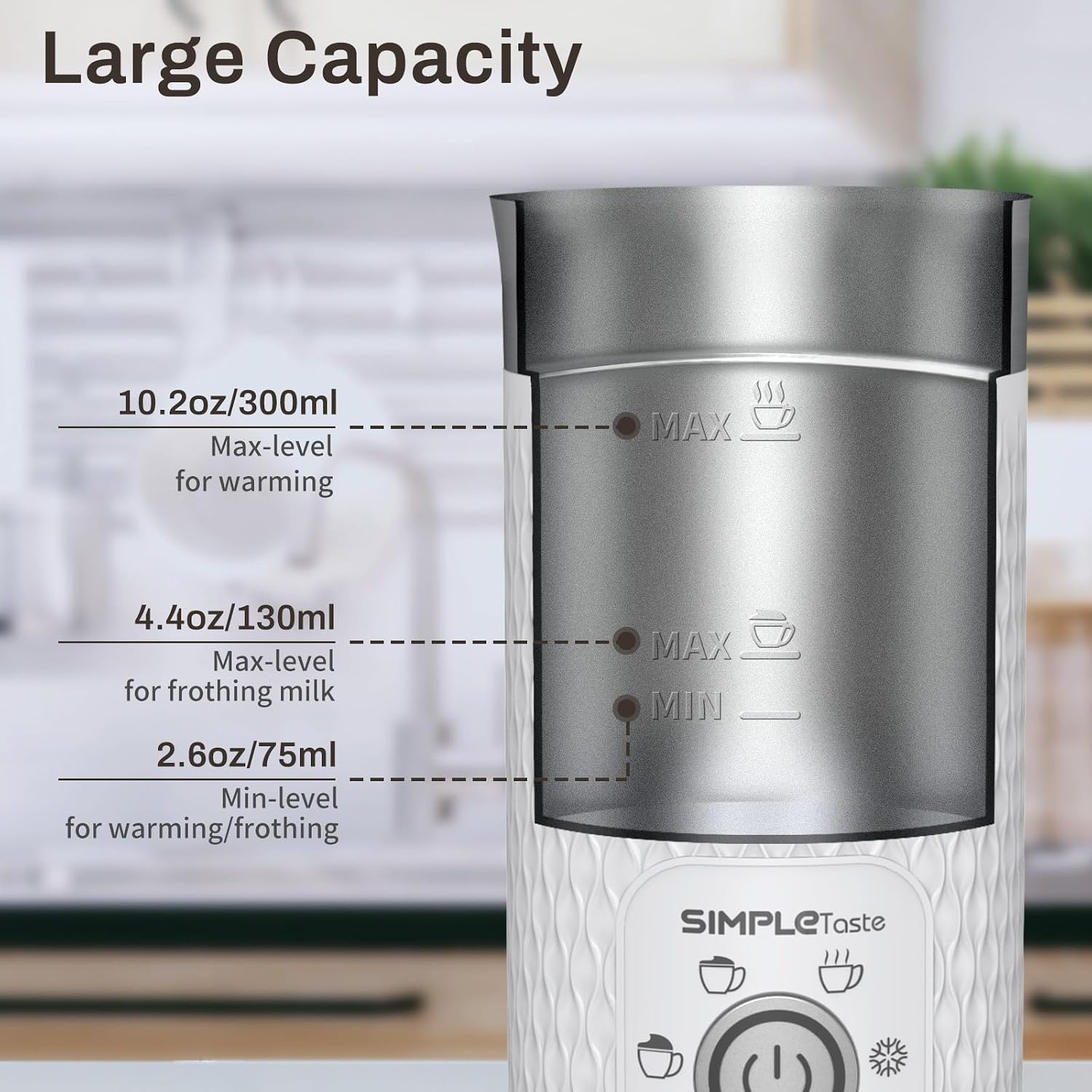 Milk Frother, 4-in-1 Electric Automatic Milk Steamer | Warm and Cold Foam Maker and Milk Warmer for Latte