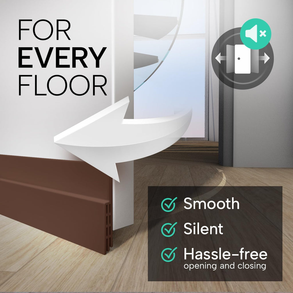 door draft stoppers for bottom of door - NEW premium door sweep / door seal strip (save energy – installs quickly and