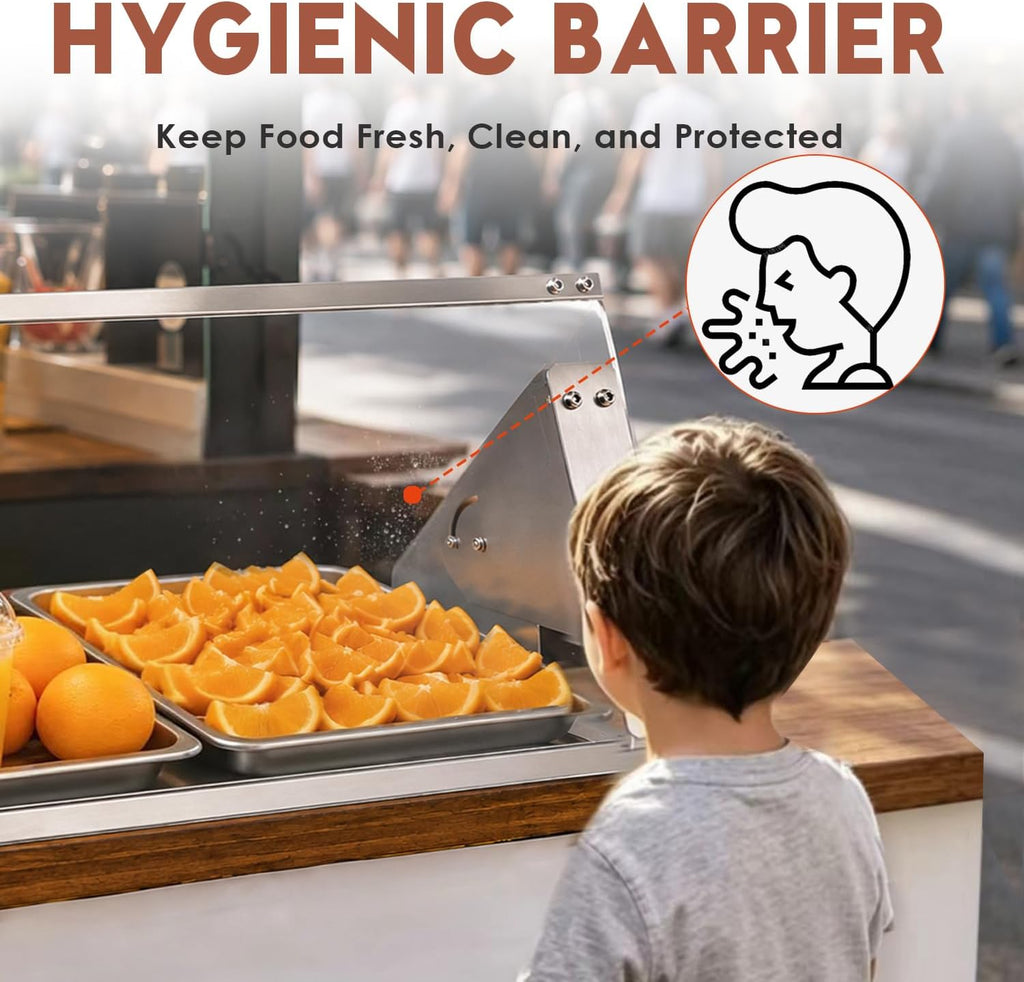 Adjustable Sneeze Guard for Counter Acrylic with Aluminum Frame