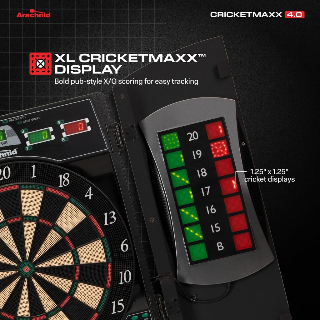 Cricket Maxx 4.0 Electronic Dartboard Set, Black
