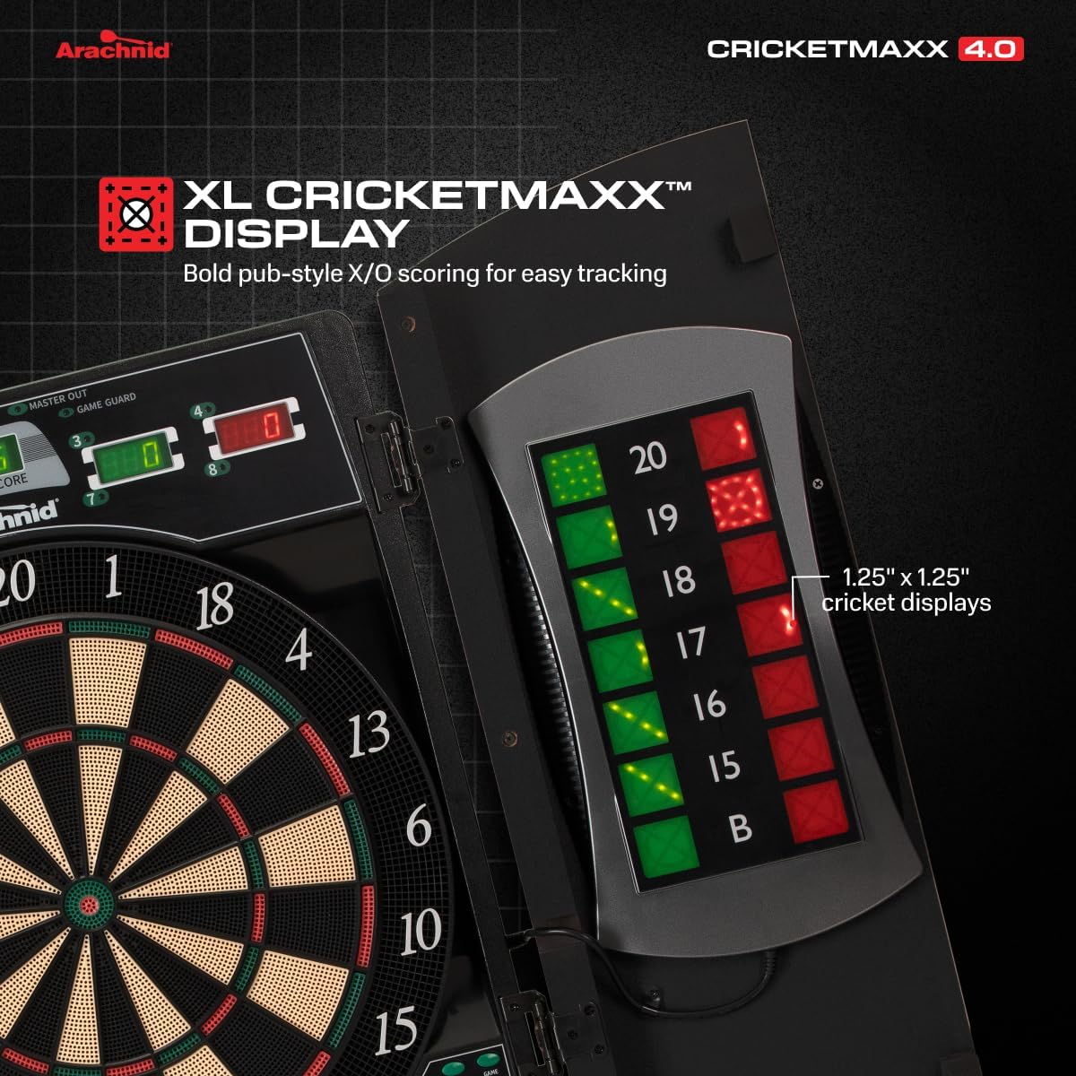 Cricket Maxx 4.0 Electronic Dartboard Set, Black