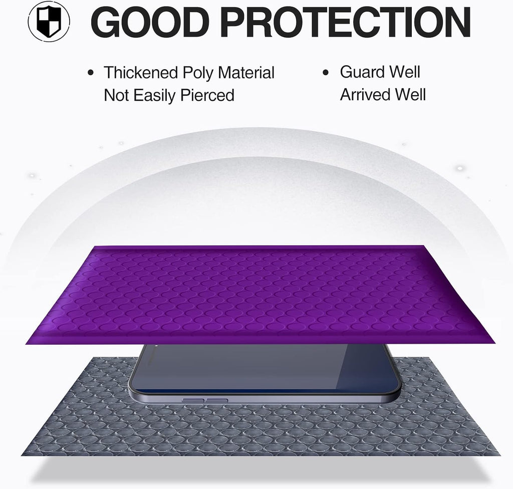 Bubble Mailers 10.5x16" Purple 25 Pack Usable Size 10.5x15" Padded