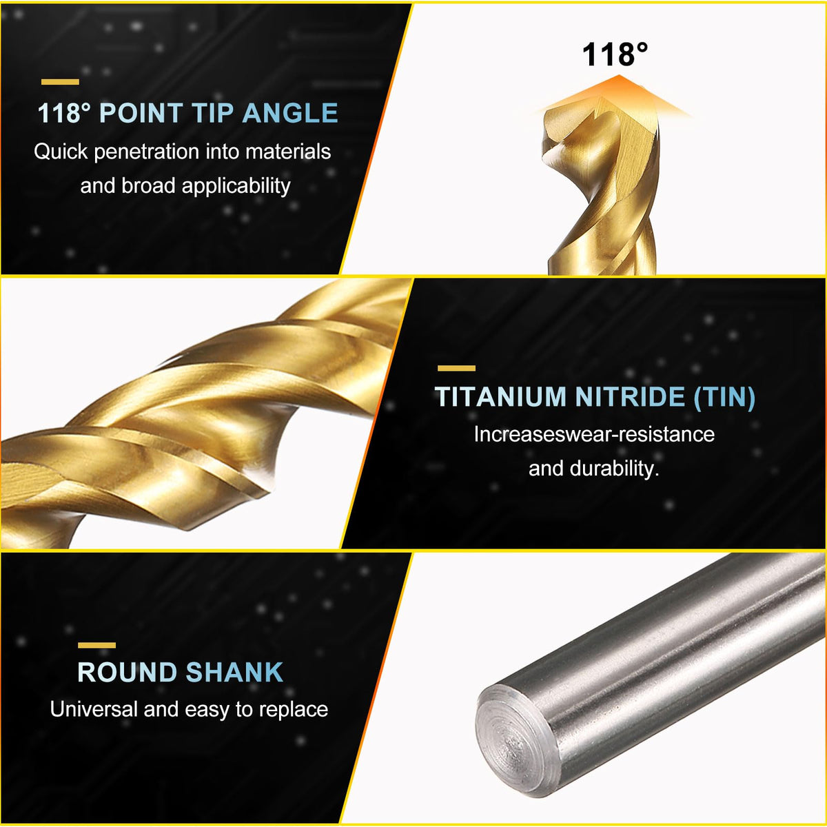 PATIKIL 1/16" Drill Bit 4341 High-Speed Steel for Thin Metal 2 Pcs