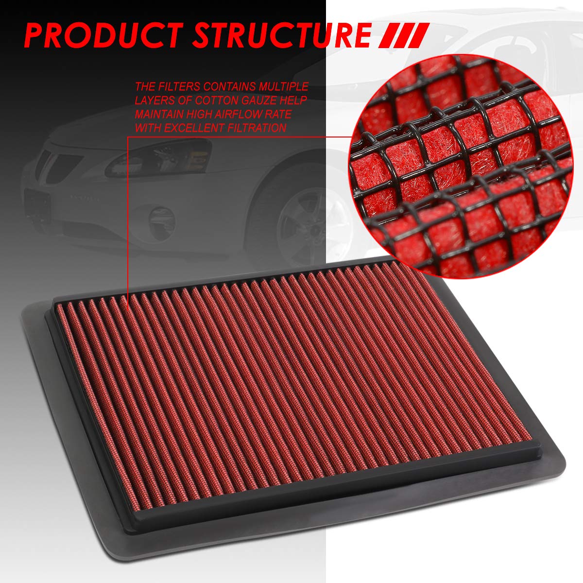Auto Dynasty Engine Air Filter For 1999-2009 Buick Chevy Impala Pontiac