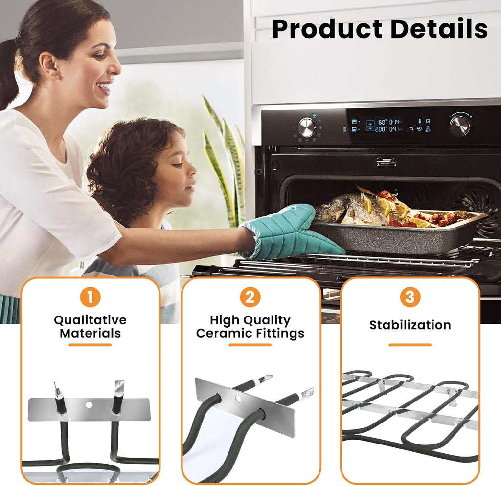 UPGRADED W11238400 W10544952 240V 4000W Oven Broil Heating Element Suitable For Whirlpool Kitchenaid Maytag Oven Heating Element,Compatible With AP6333402 4591414 PS12578760