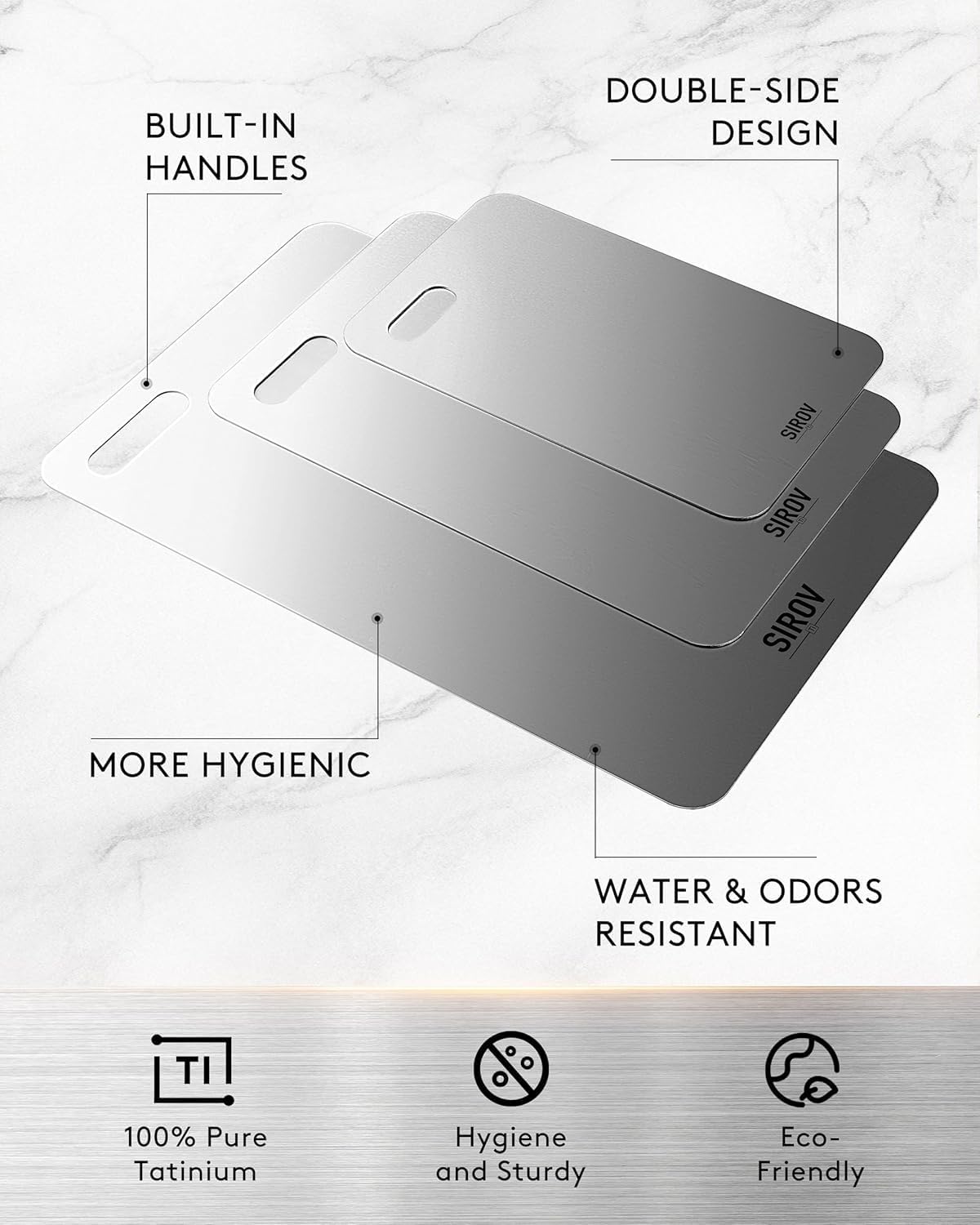 Katori Titanium Cutting Board, 100% Pure Titanium Cutting Boards For Kitchen, Best Non Toxic chopping board