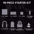 Magnetic Dungeon Tiles, 58 PCS Modular Terrain Set for RPGs, Basic Set