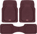 FlexTough Floor Mats for Cars, Burgundy Deep Dish All-Weather Car Mats, Waterproof Trim-To Fit Automotive Cars Trucks