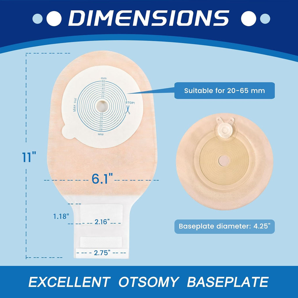 One Piece Colostomy Bags,20-65mm Cut-to-Fit,A001-4(20PCS)