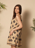 Womens Summer Dresses Spaghetti Strap Smocked Flowy Boho Dresses