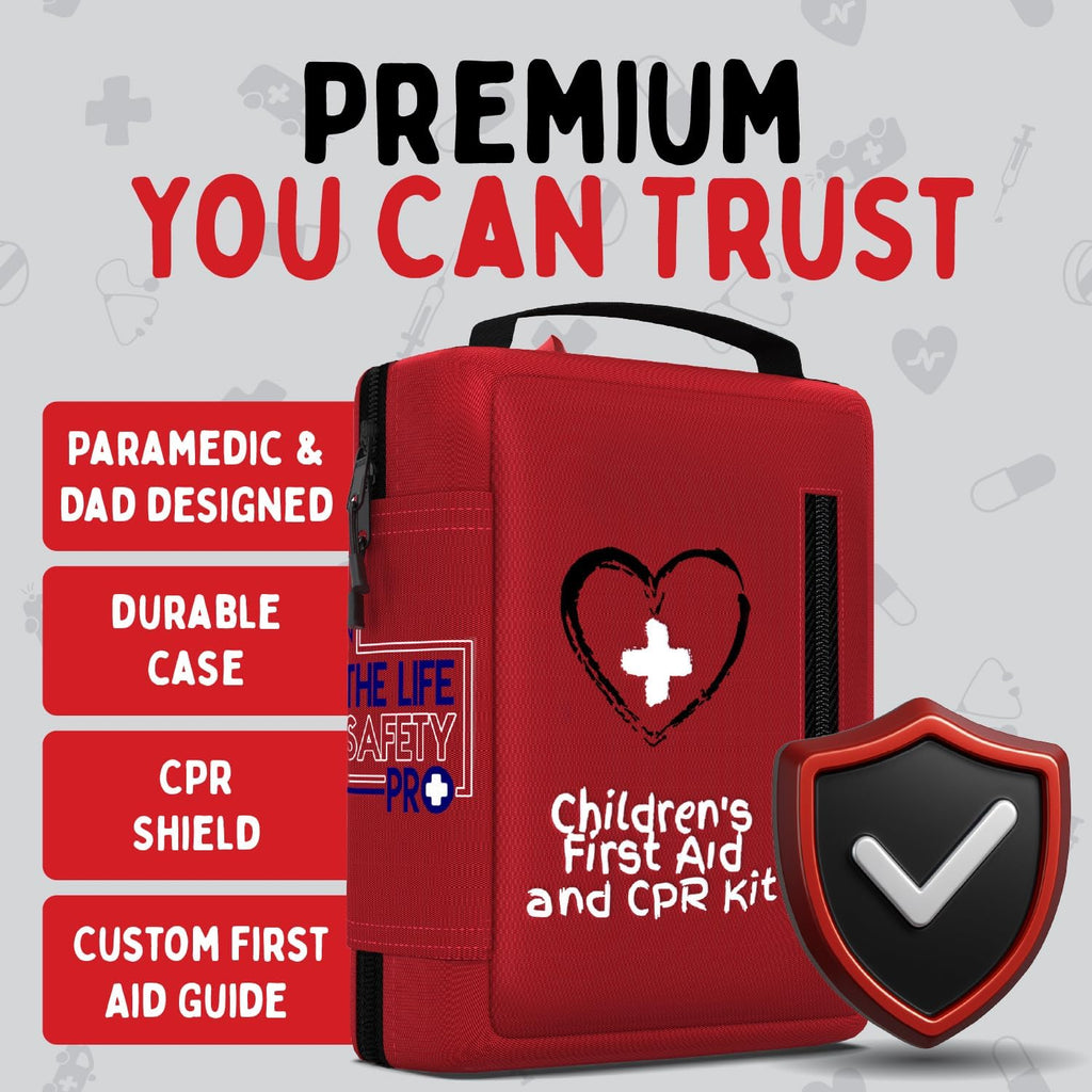 Portable First Aid Kit for Kids with CPR Shield - Ideal for Home, Car, School, Camping, and as a Travel First aid