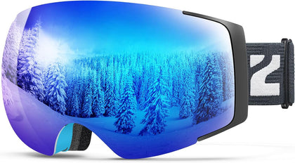 X4 Ski Goggles Magnetic Lens - Snowboard Goggles for Men Women Adult - Snow Goggles Anti-fog UV Protection