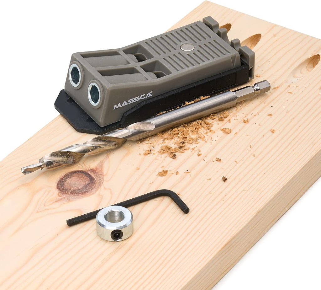 Twin Pocket Hole Jig Kit – Adjustable & Easy to Use Joinery Pocket Screw Jig for Woodworking - Pocket Jig Tool with