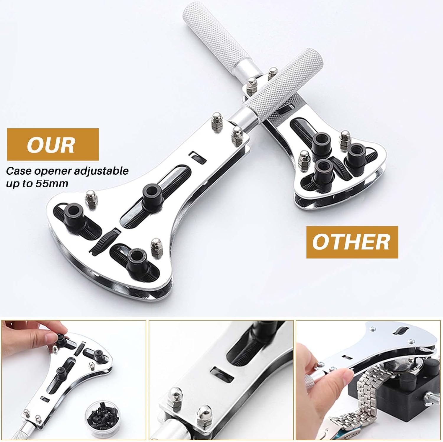 Watch Repair Kit 342pcs Professional Watch Battery Replacement Tool Watch Band Link Remover Spring Bar Tool Kit with