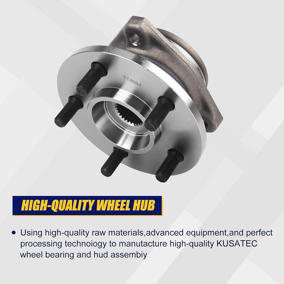 KUSATEC 513084 Front Wheel Bearing Hub Assembly Fit for Jeep Cherokee 89-99/Comanche 90-92/Grand Wagoneer 93/Grand Cherokee 93-98/Wagoneer 90-99/TJ 97-99, Wheel Hubs 5 Lugs Without ABS