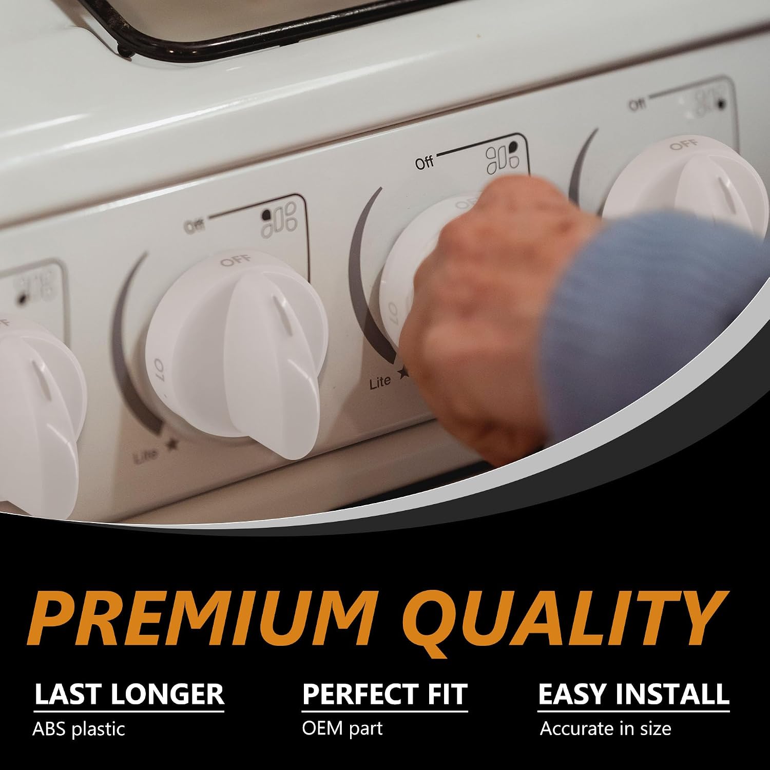 316442512 Stove Knob White Gas Oven Range Control Assembly (1PACK) | Compatible with Frigidaire, Kenmore, Sears Burner