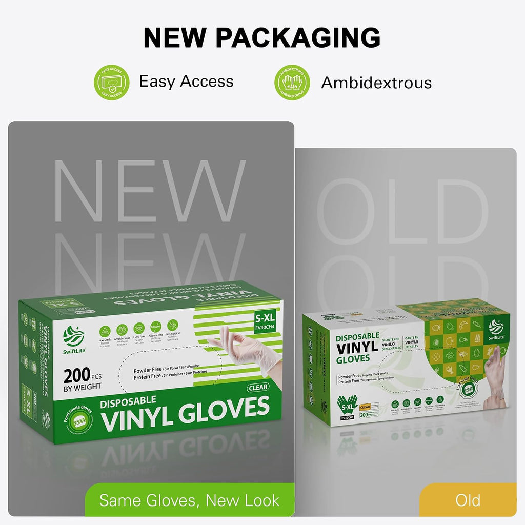 Disposable Vinyl Gloves, Food Safe