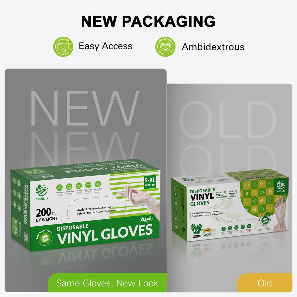 Disposable Vinyl Gloves, Food Safe