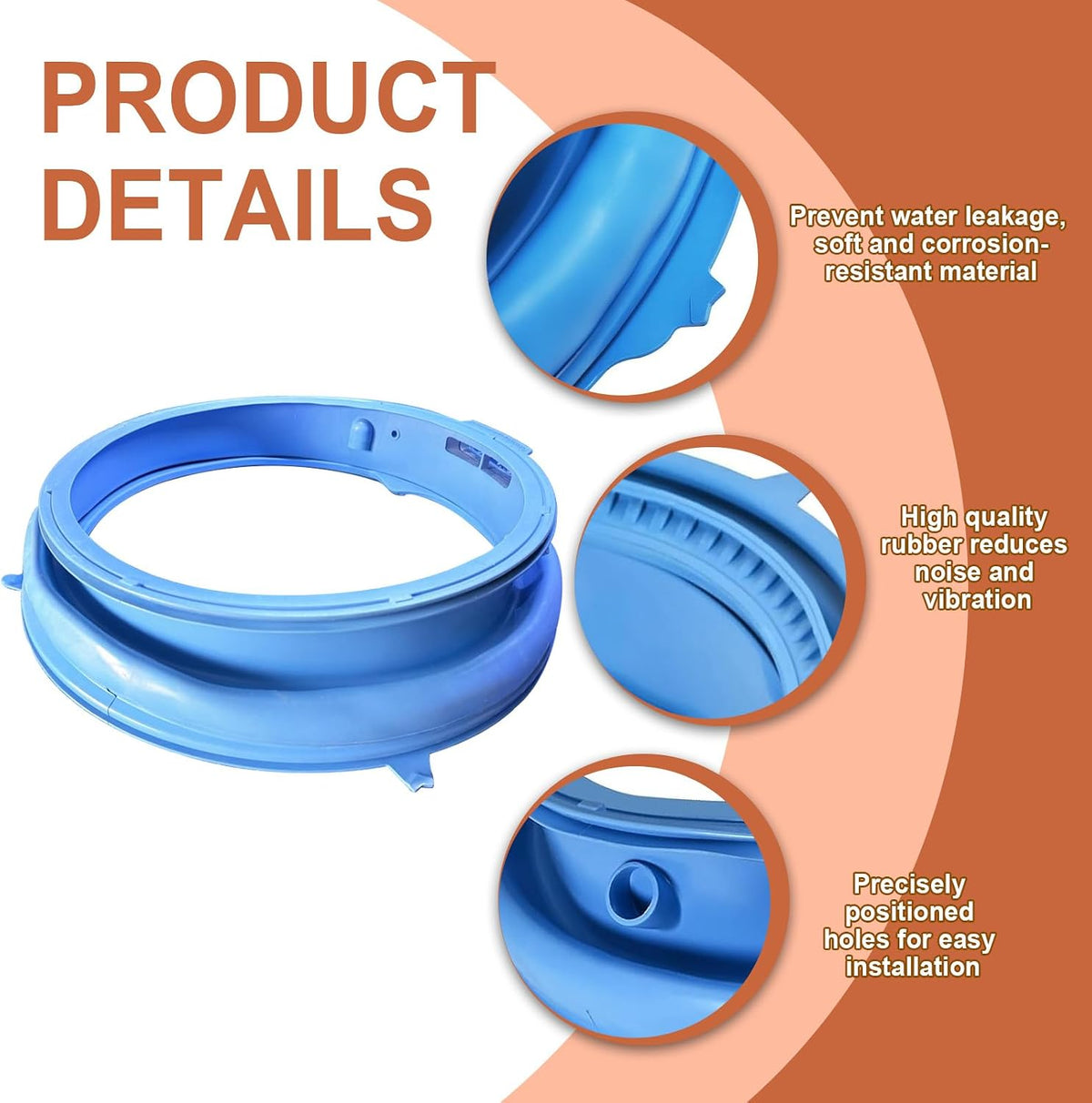 WH05X29521 Washer Door Gasket Seal Compatible with GE Washing Machine