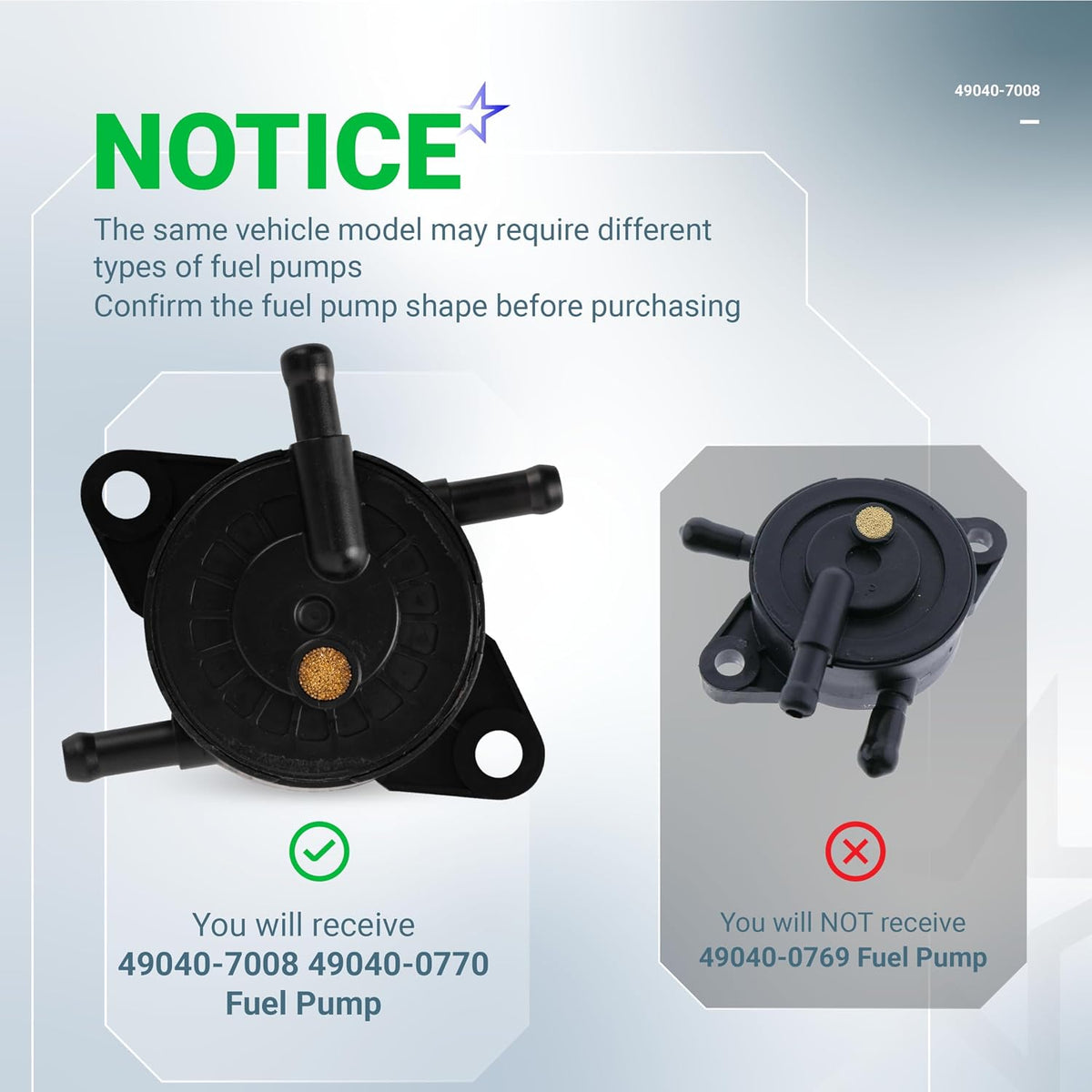 BlueStars 49040-7008 49040-0770 MIU12470 Fuel Pump - For Kawasaki