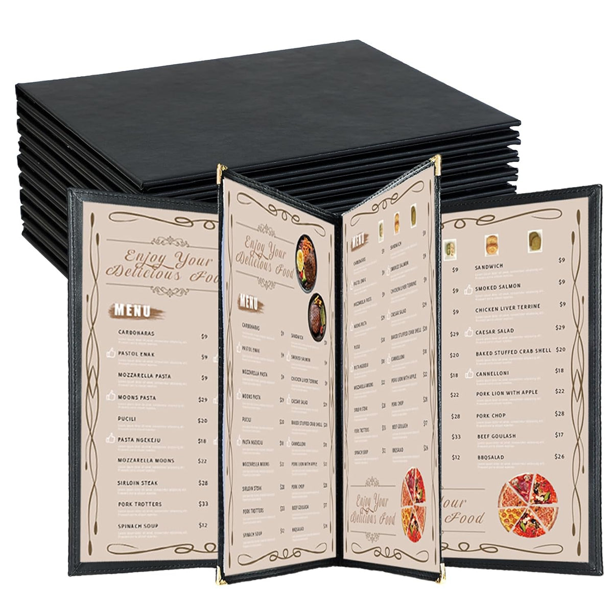 Restaurant Menu Cover Holders, Coffee (10, 6 View (8.5"x11"))