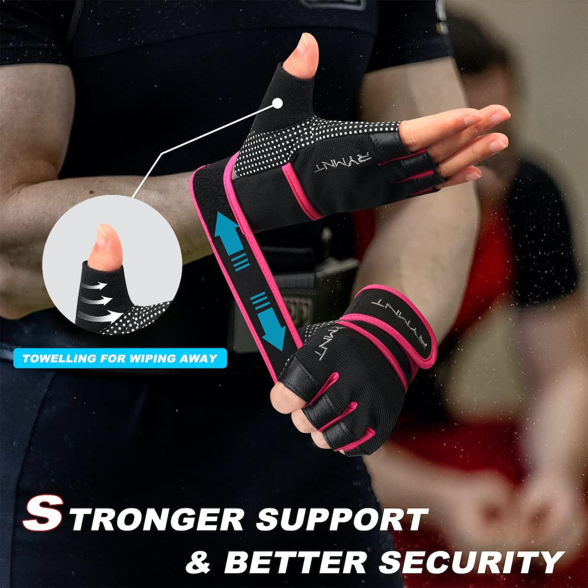 Workout Gloves for Women Men with Wrist Wrap Support Weight Lifting Gloves | Padded Gym Gloves for Weightlifting