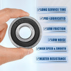 ACROPIX 6303-2RS Bearings Double Rubber Sealed Deep Groove Ball Bearings 17x47x14mm Silver Tone - Pack of 10