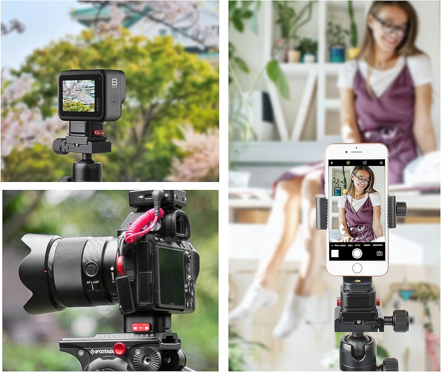 Quick Release Plate, Camera Tripod Mount Arca Swiss QR Plate Fast Claw Clamp Compatible with Canon Sony Nikon Pentax