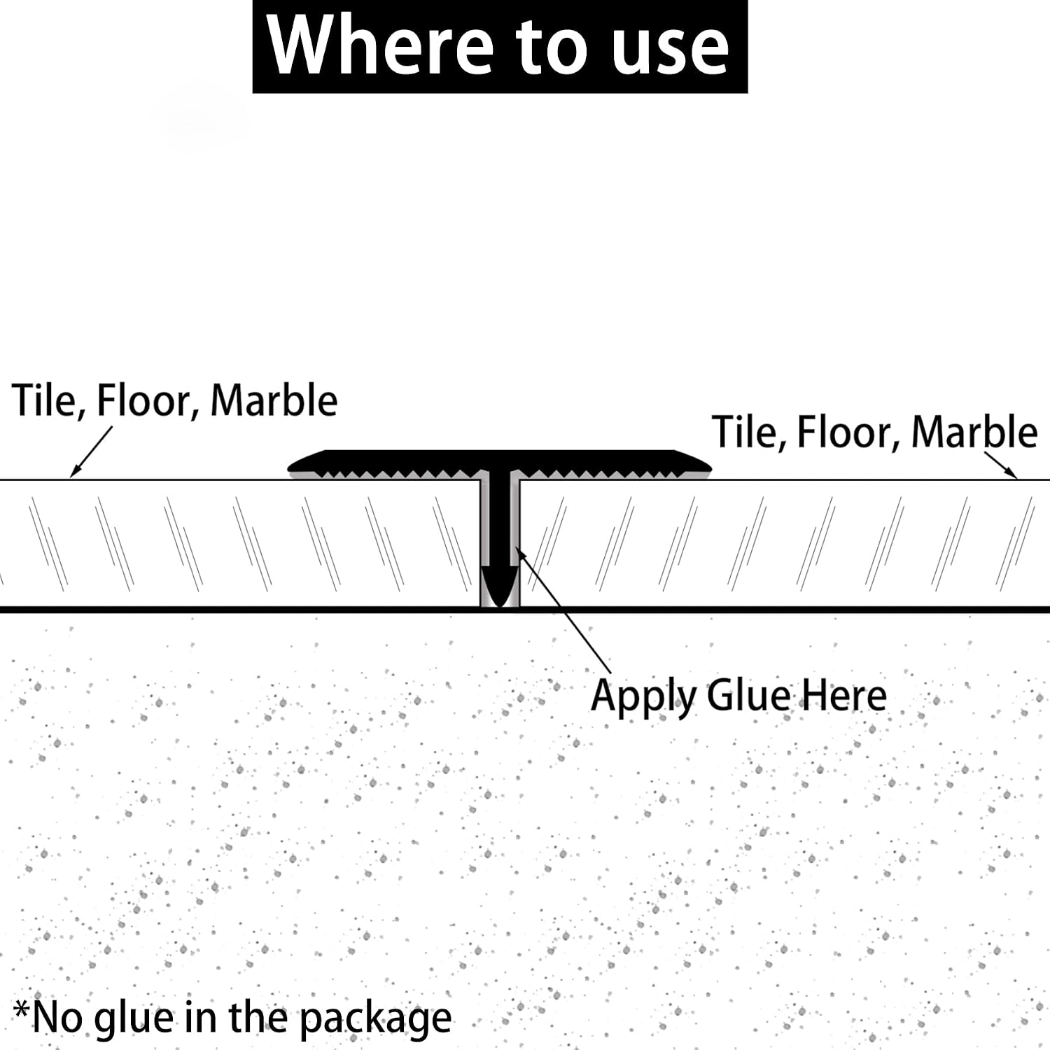 3Pcs Aluminum T Molding Trim & Floor Transition Strips, Flat Divider Strip for Door Threshold and Joining Flooring