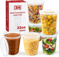 32oz Deli Containers with Lids (40 Sets/80 Pcs) Quart Plastic Containers with lids, BPA-Free Microwave Freezer Safe