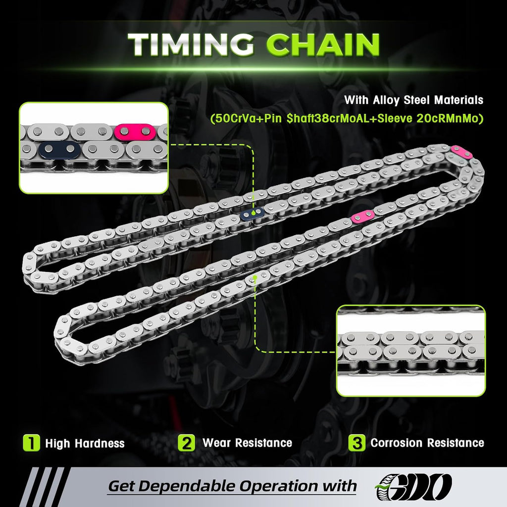 2.4 Ecotec Timing Chain Kit W/Tensioner 94201S Compatible with 2010-2017 Chevy Equinox Malibu, GMC Terrain, Buick Verano Regal Lacrosse, Saturn Aura/Vue,2.4L 2.0L 2.2#12680750 Kit Cadena De Tiempo